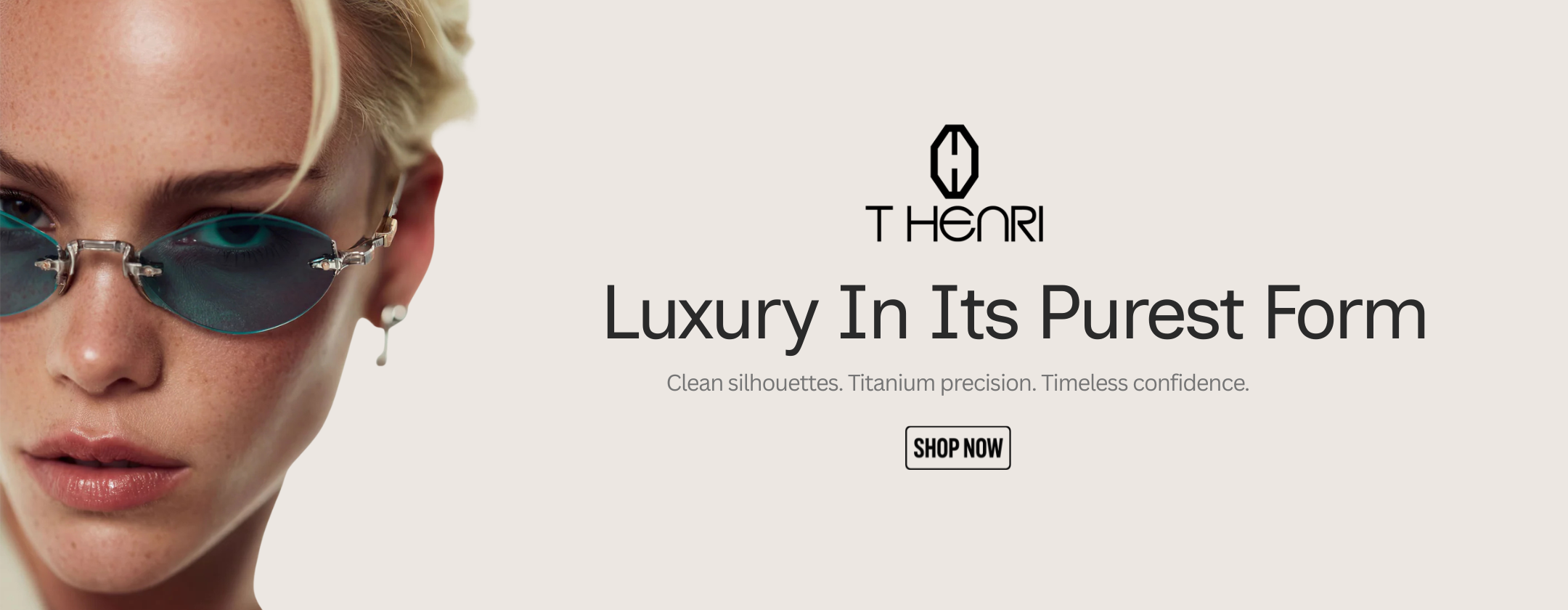 T Henri luxury titanium eyewear featuring premium rimless sunglasses and minimalist fashion styling