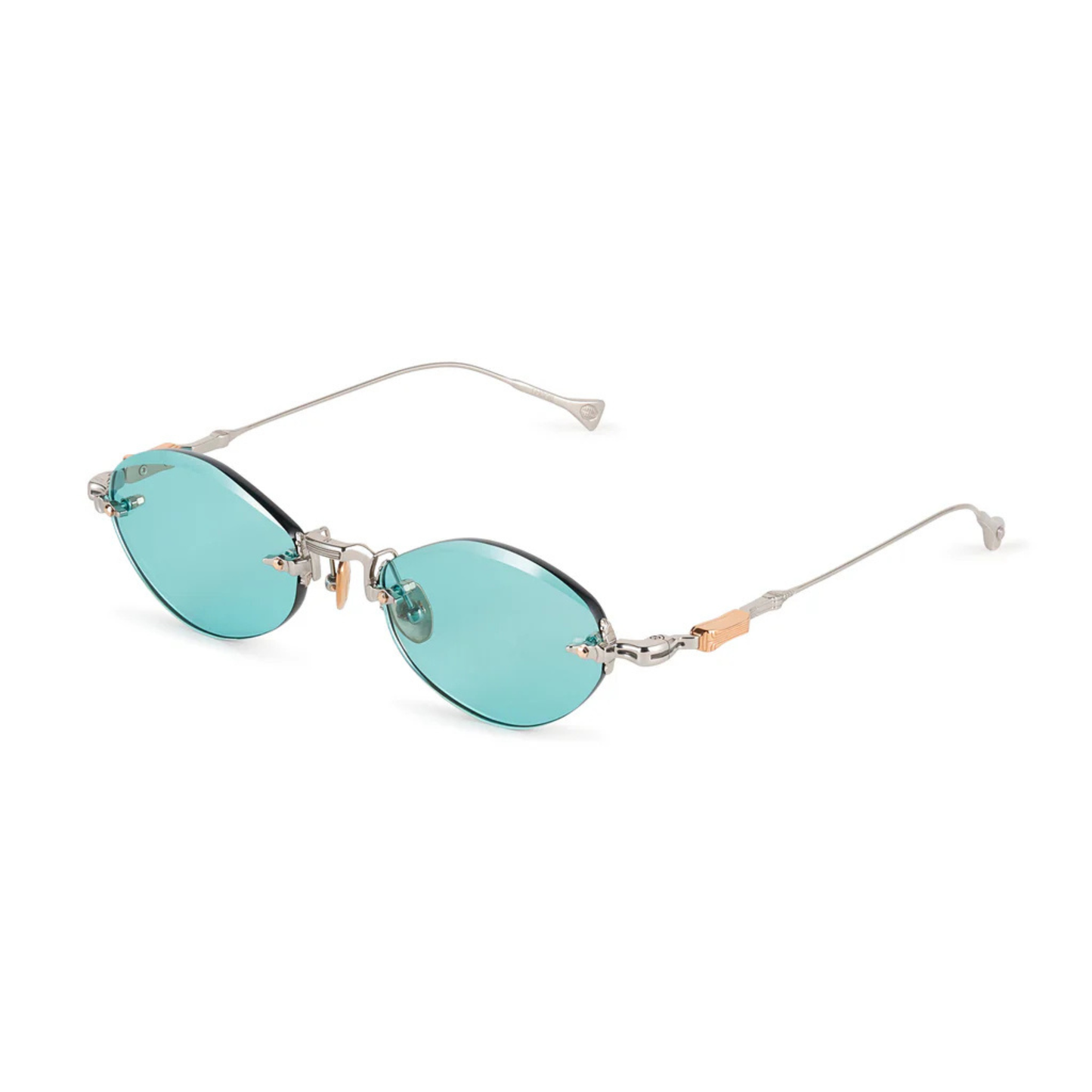 T Henri Moonbeam unisex rimless oval titanium sunglasses with luxury Japanese craftsmanship and 18K gold detailing