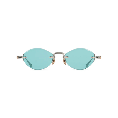 T Henri Moonbeam unisex rimless oval titanium sunglasses with luxury Japanese craftsmanship and 18K gold detailing