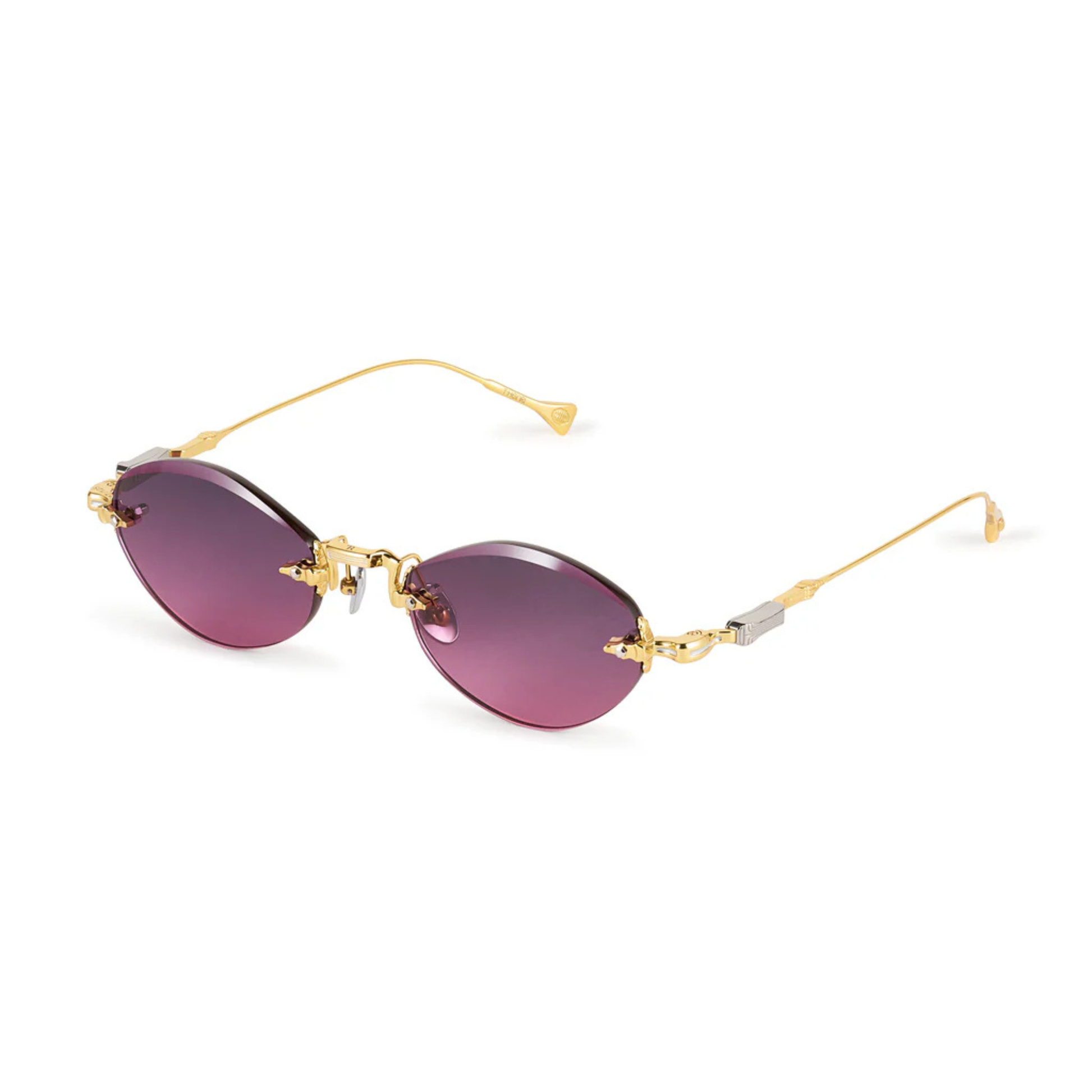 T Henri Moonbeam unisex rimless titanium oval sunglasses with luxury Japanese designer craftsmanship