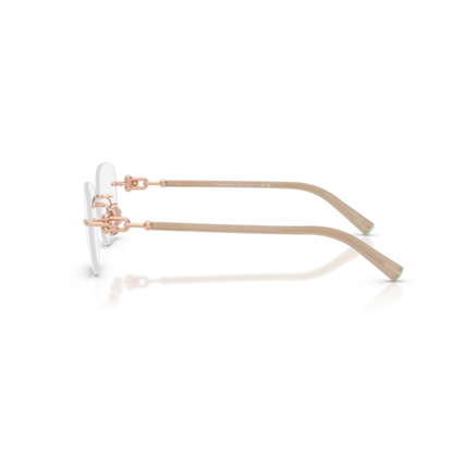 Tiffany & Co. TF1170D women's square rimless metal optical frame with refined luxury styling.