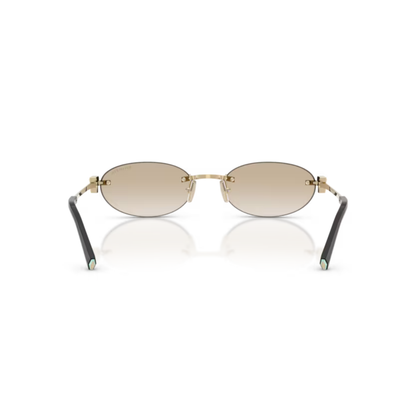 Tiffany & Co TF3119D womens metal oval rimless sunglasses hinge detail