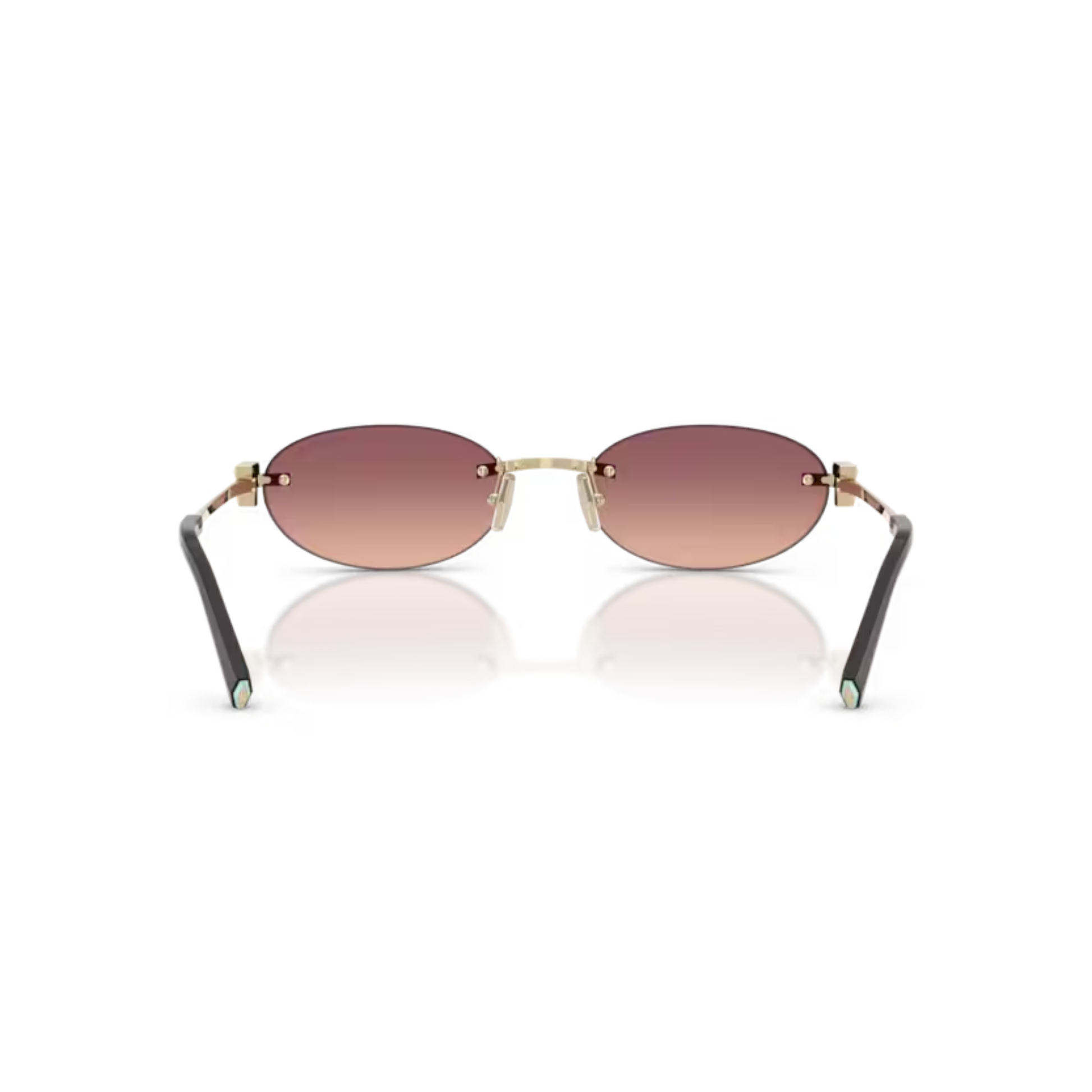 Tiffany & Co TF3119D womens metal oval rimless sunglasses hinge detail