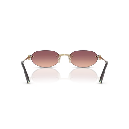 Tiffany & Co TF3119D womens metal oval rimless sunglasses hinge detail