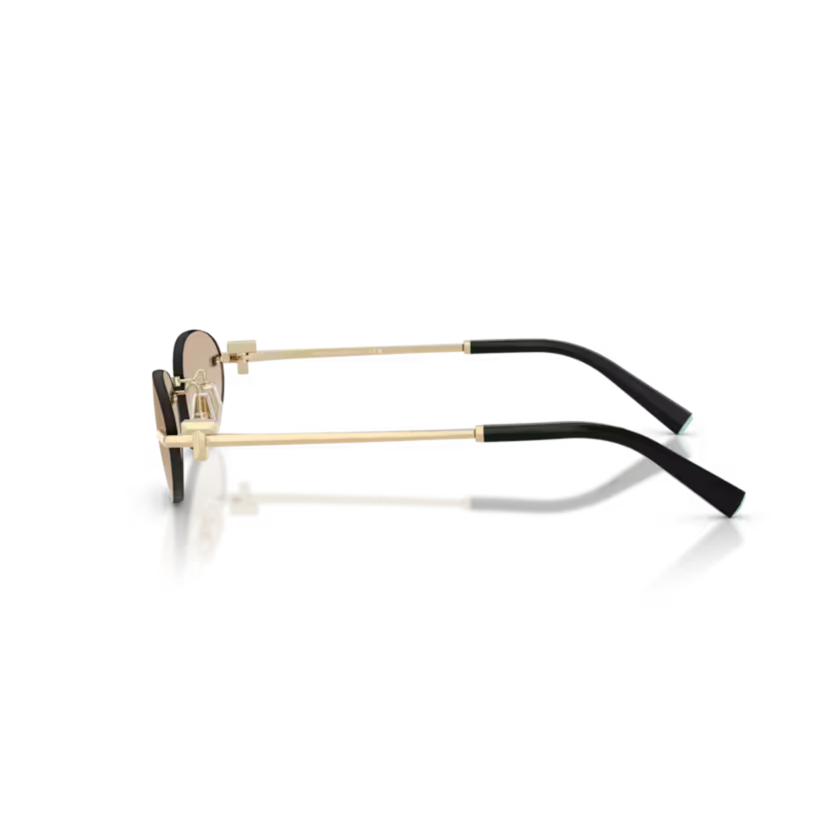 Tiffany & Co TF3119D womens metal oval rimless sunglasses side profile