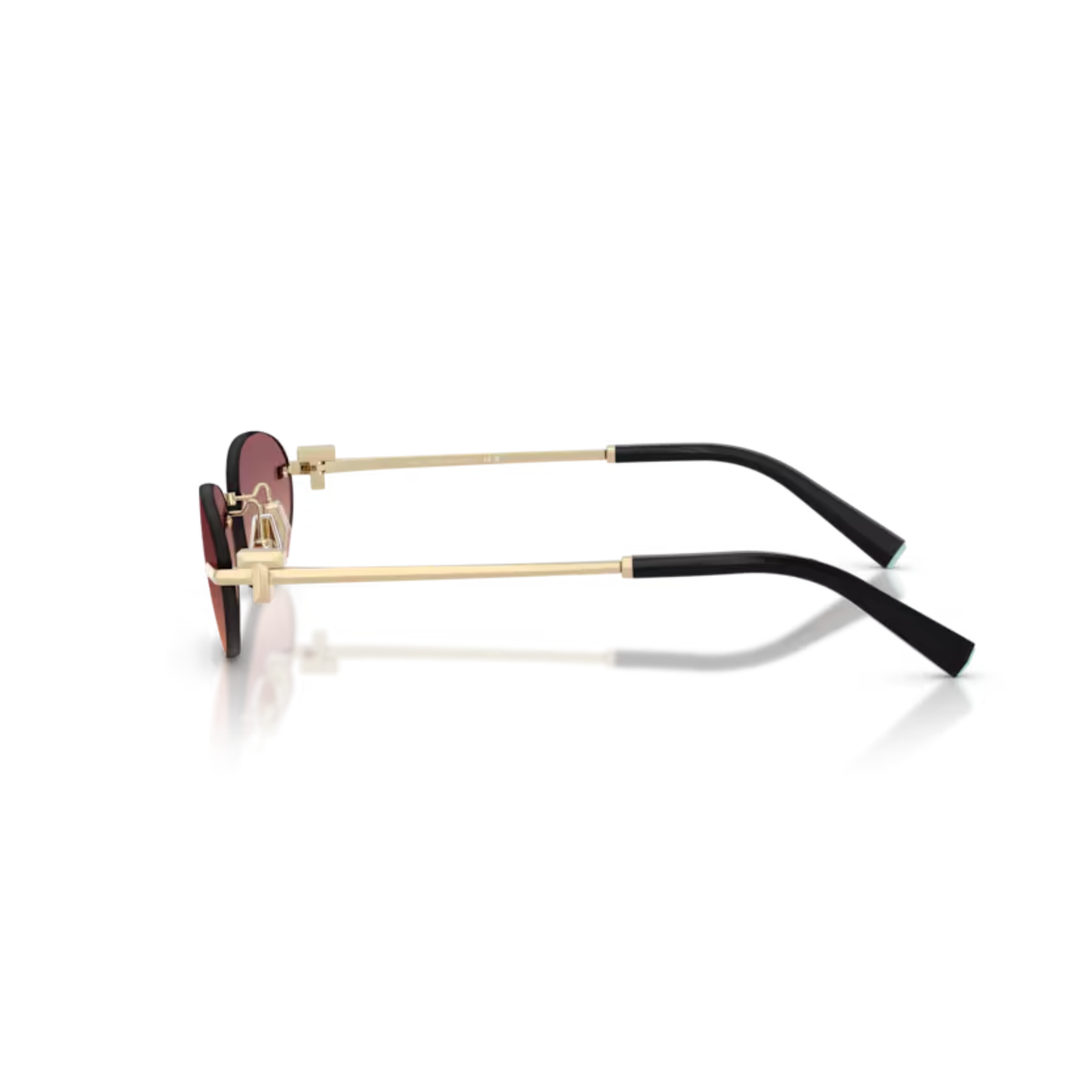 Tiffany & Co TF3119D womens metal oval rimless sunglasses side profile