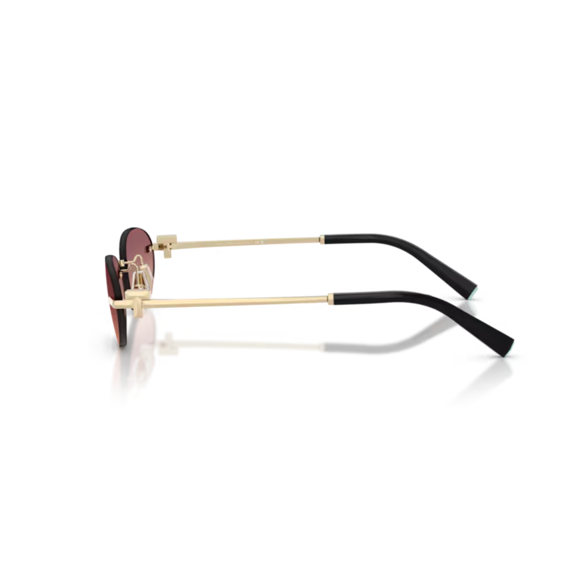 Tiffany & Co TF3119D womens metal oval rimless sunglasses side profile