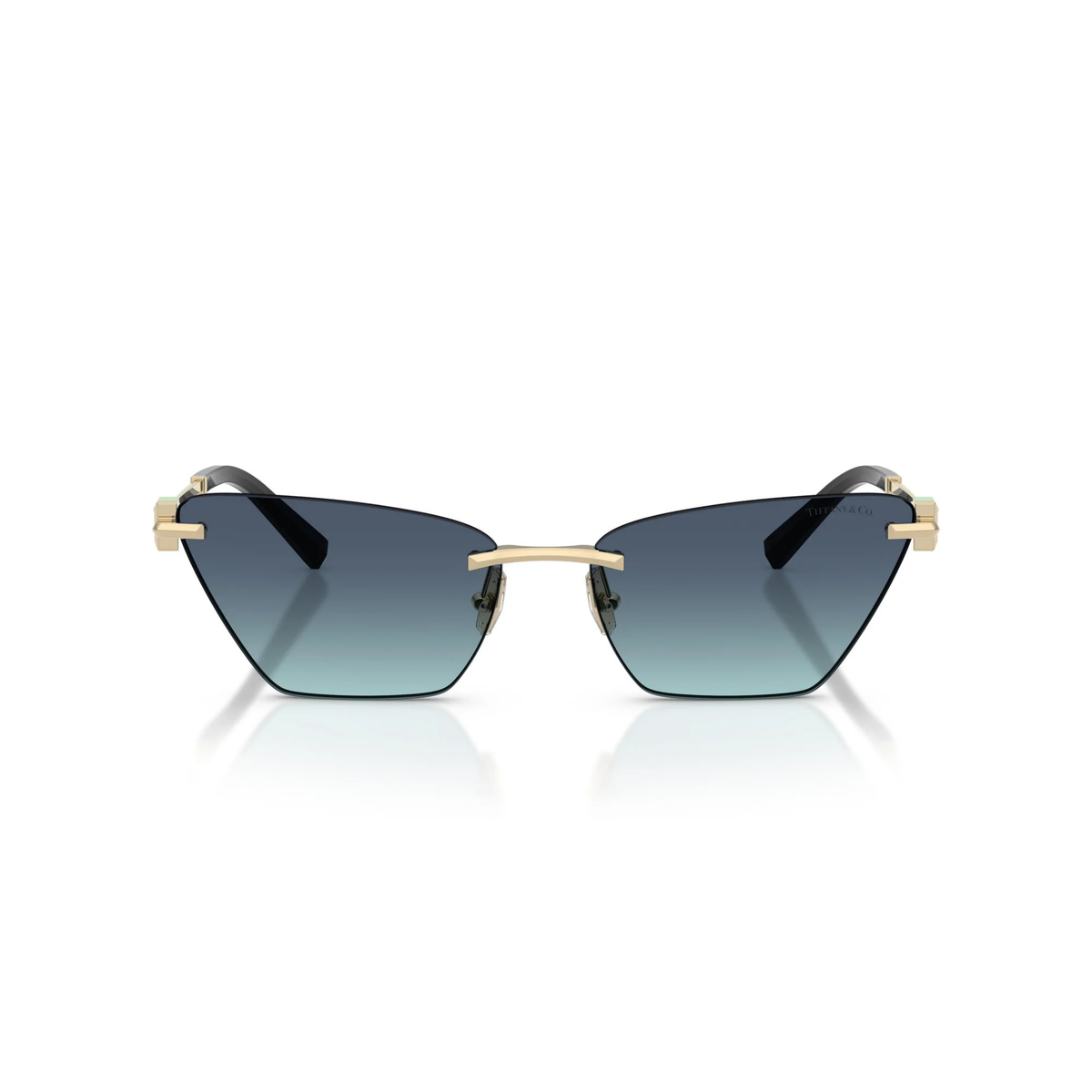 Tiffany TF3120 60219S womens rimless metal butterfly sunglasses three quarter view