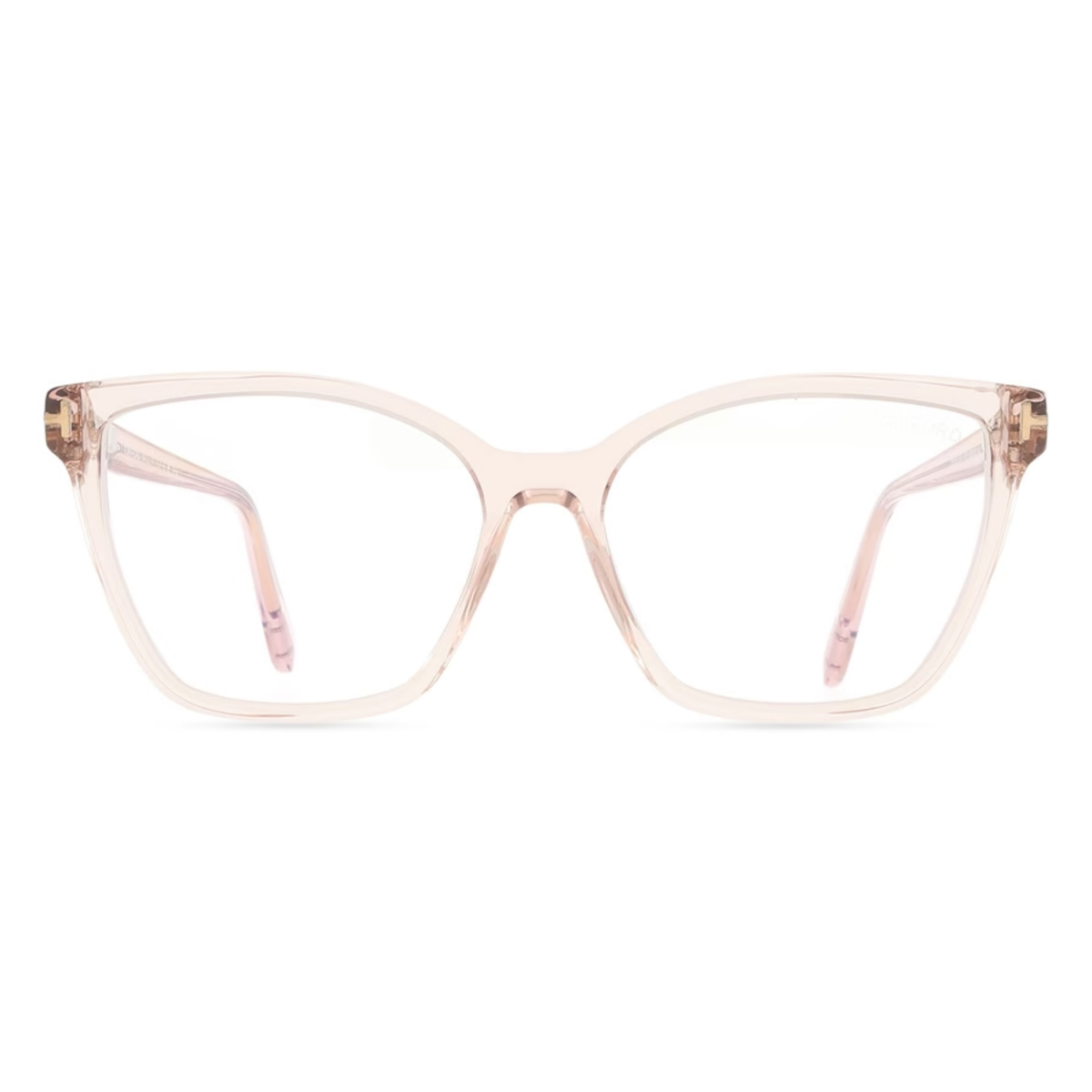 Tom Ford FT5812-B women's acetate cat-eye optical frame, side and temple profile