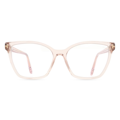 Tom Ford FT5812-B women's acetate cat-eye optical frame, side and temple profile