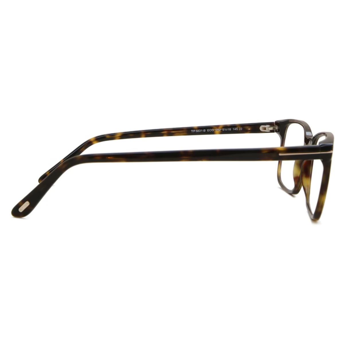 Tom Ford FT5831-B men's acetate rectangular optical frame, three-quarter view
