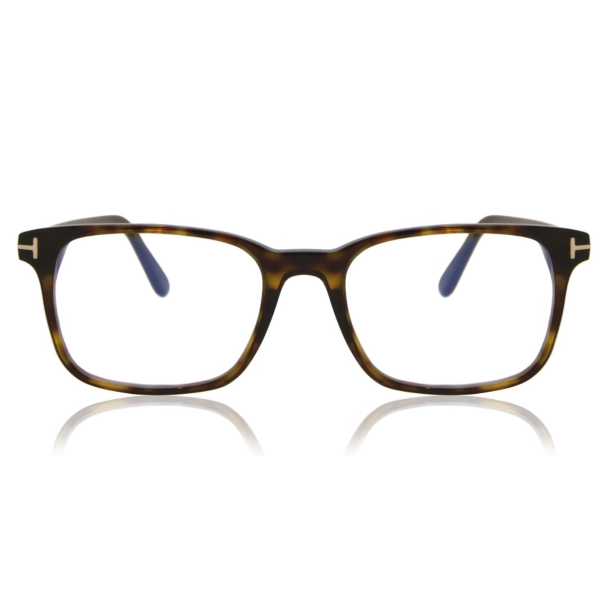 Tom Ford FT5831-B men's acetate rectangular optical frame, side and temple profile