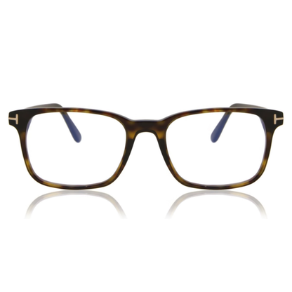 Tom Ford FT5831-B men's acetate rectangular optical frame, side and temple profile