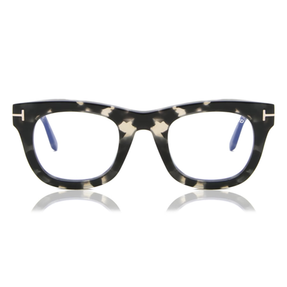 Tom Ford FT5872-B men's acetate square optical frame, three-quarter view