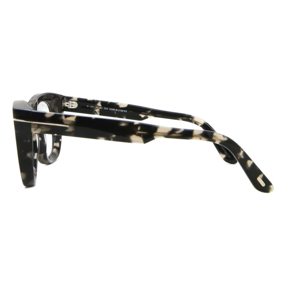 Tom Ford FT5872-B men's acetate square optical frame, side and temple profile