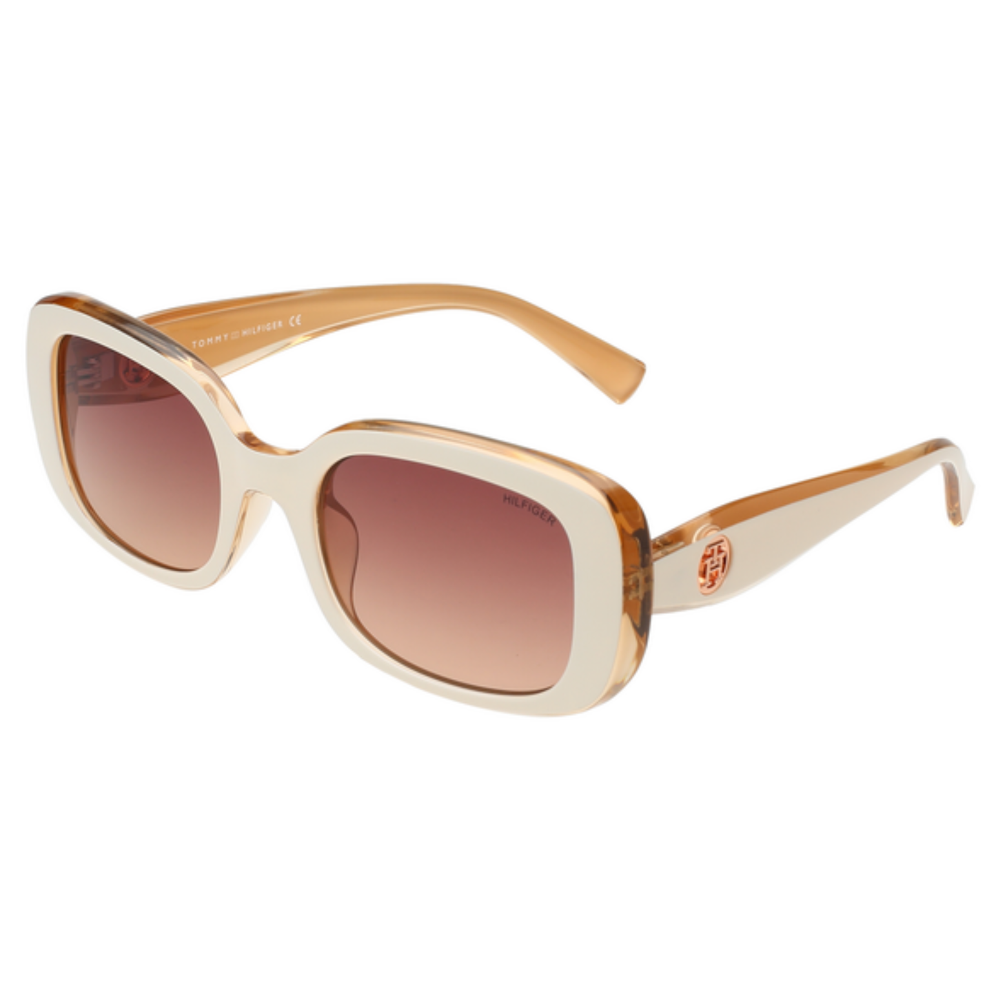 Tommy Hilfiger TH1595 women's rectangle acetate sunglasses featuring a lightweight full-rim frame with UV-protective lenses.