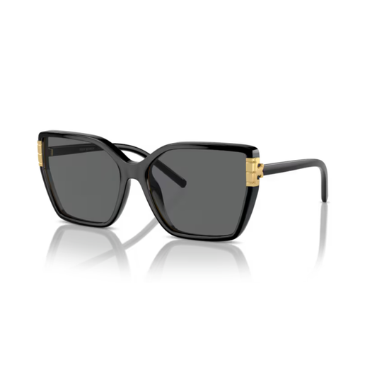 Black196487 Tory Burch TY9076U women acetate square sunglasses three-quarter angle