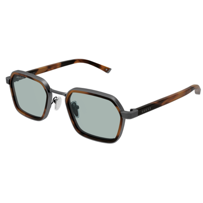 Gucci GG2074S men's rectangular metal sunglasses three quarter view