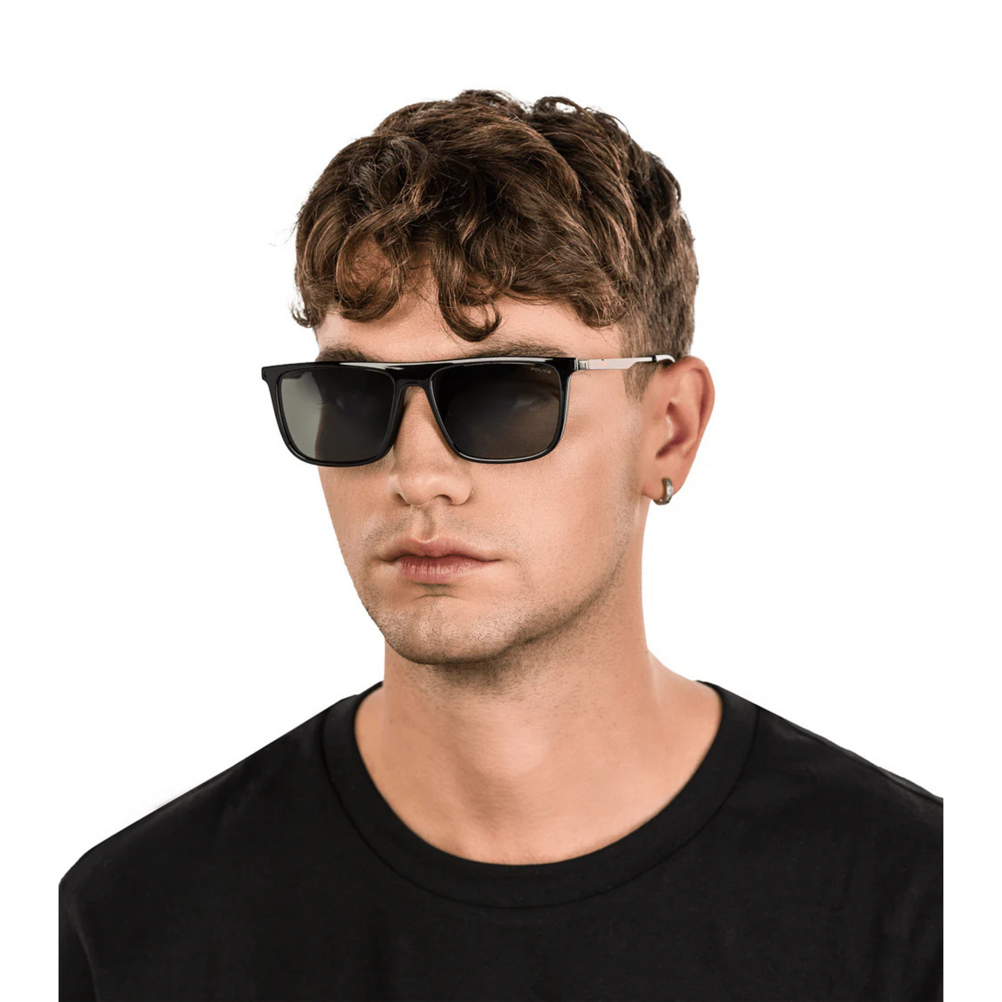 UPLP09K Clip-On unisex optical frame with detachable UV-protected sunglasses clip