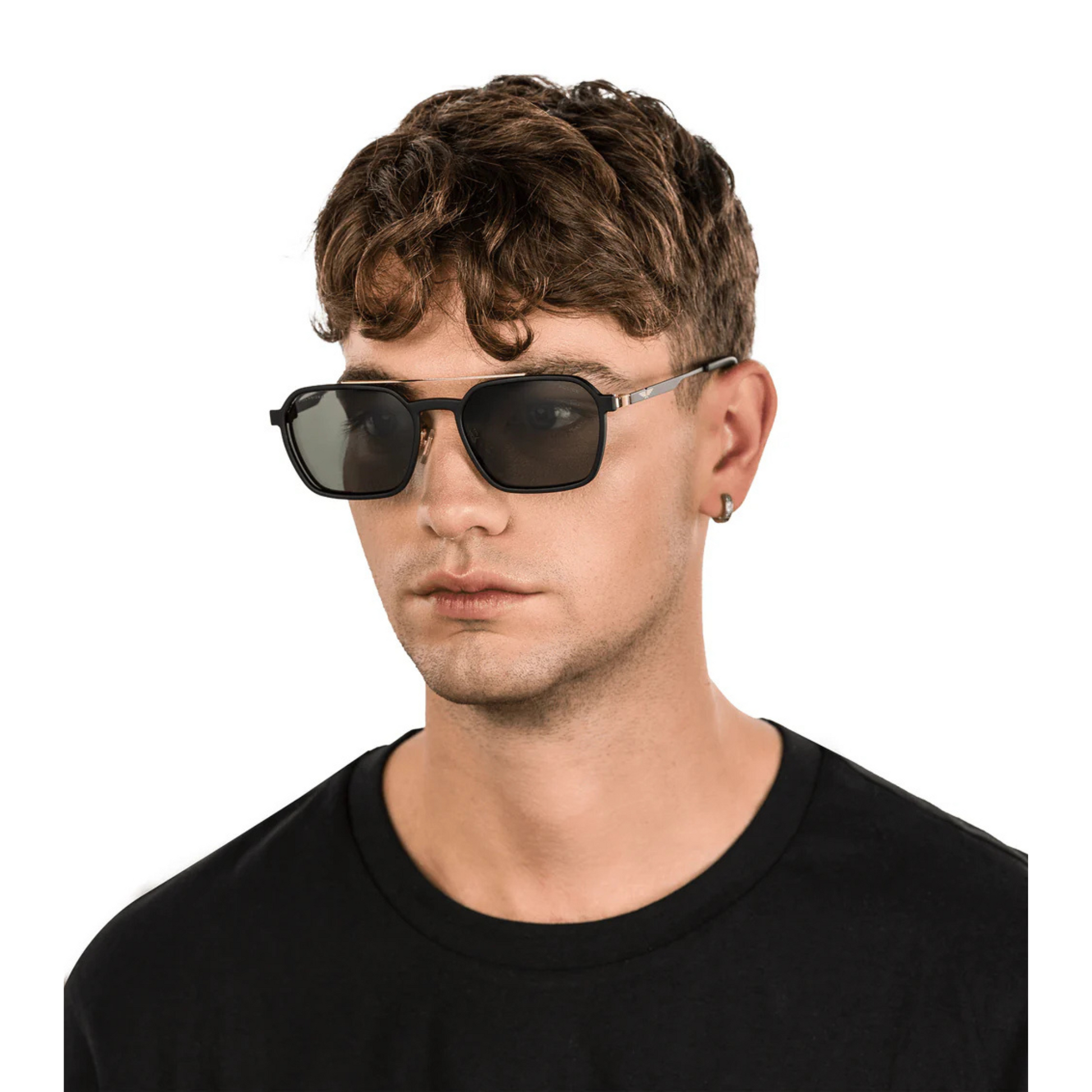 UPLP10K Clip-On unisex optical frame with detachable UV-protected sunglasses clip