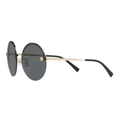 Versace VE2176 unisex round rimless sunglasses with a lightweight metal frame and refined designer styling.