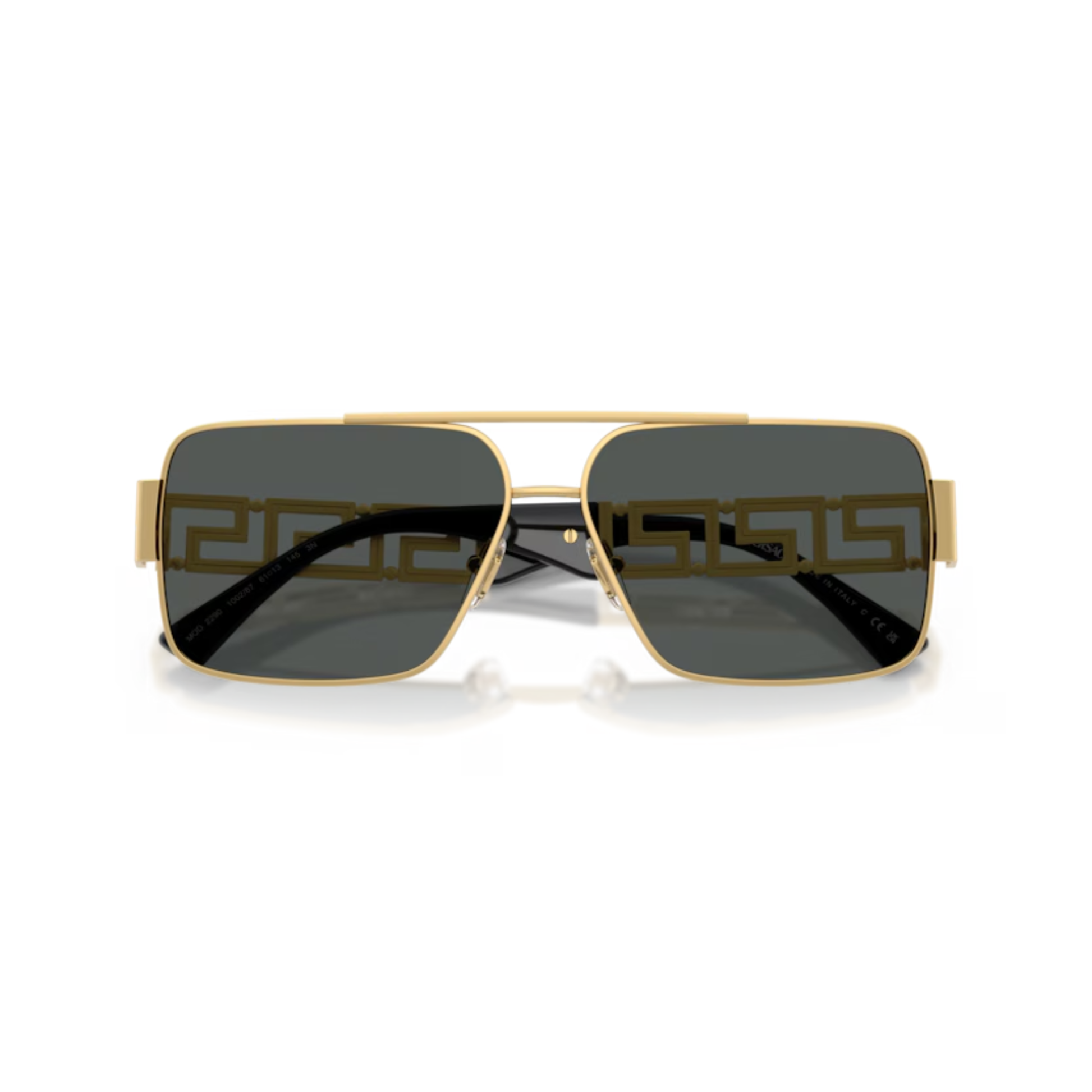 VE100287Gold Versace VE2290 Medusa pilot unisex sunglasses with luxury metal frame and UV protected lenses