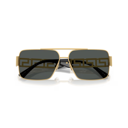 VE100287Gold Versace VE2290 Medusa pilot unisex sunglasses with luxury metal frame and UV protected lenses