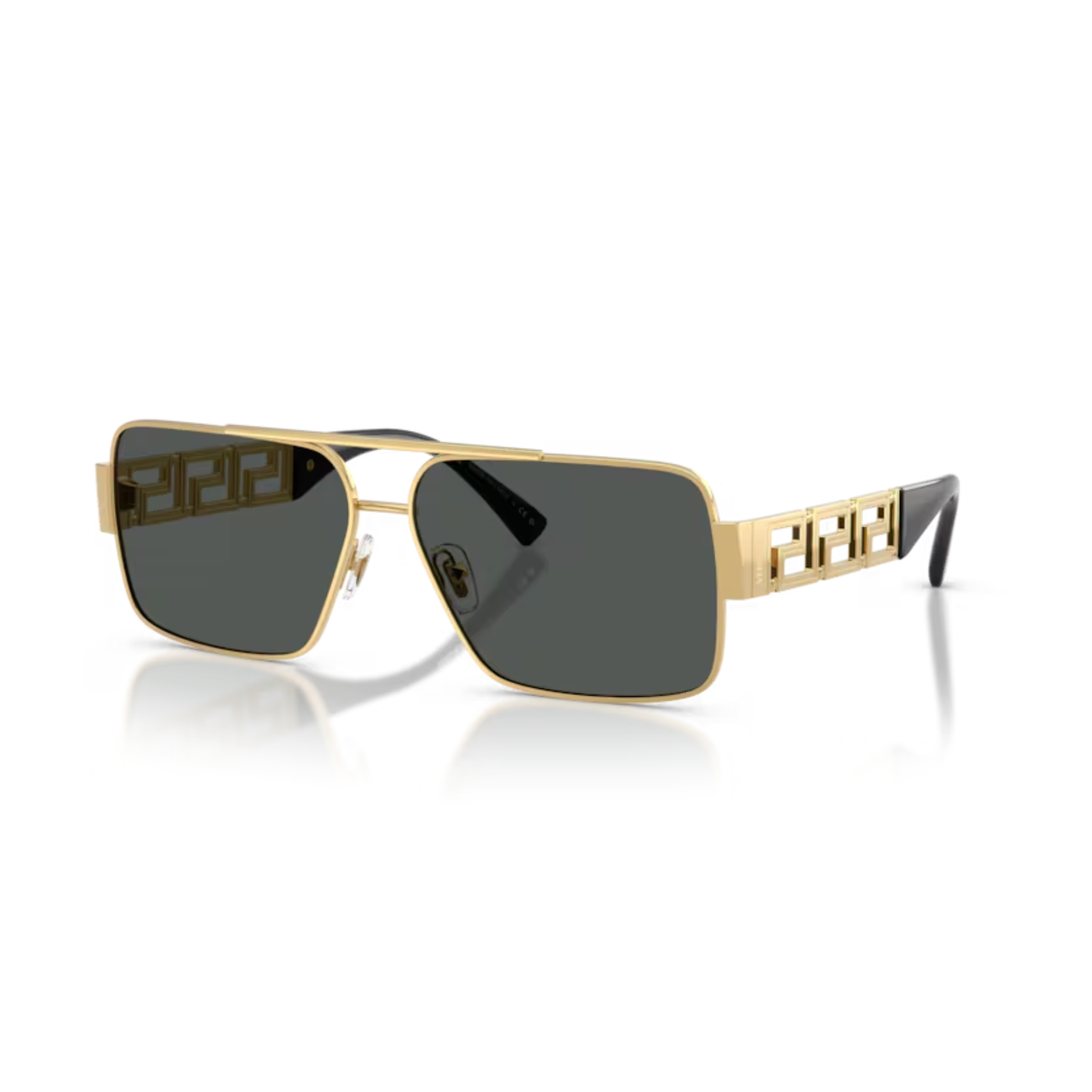 VE100287Gold Versace VE2290 Medusa pilot unisex sunglasses with luxury metal frame and UV protected lenses