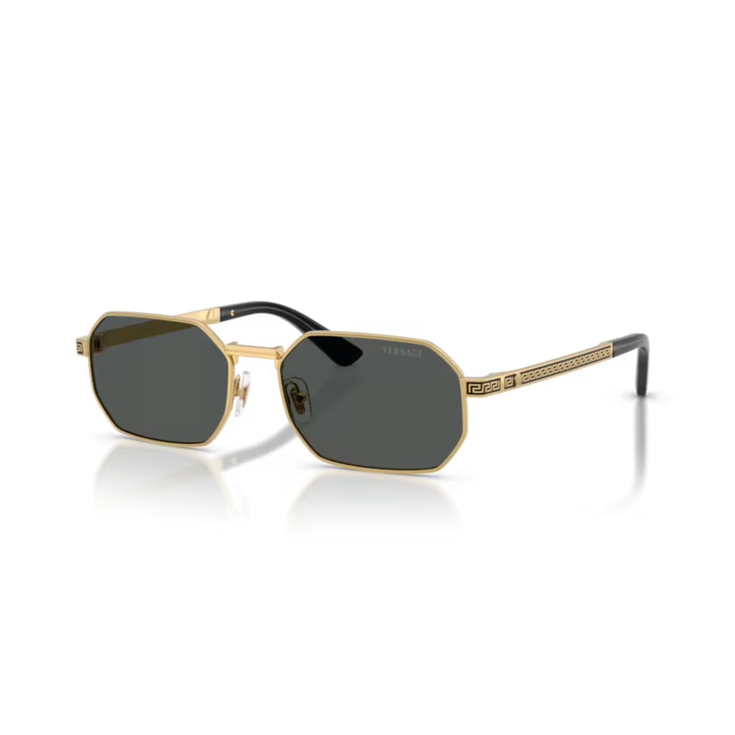 100287BlackGold Versace VE2297 rectangle sunglasses unisex