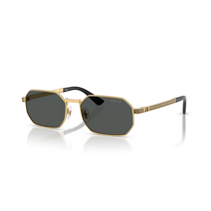 100287BlackGold Versace VE2297 rectangle sunglasses unisex