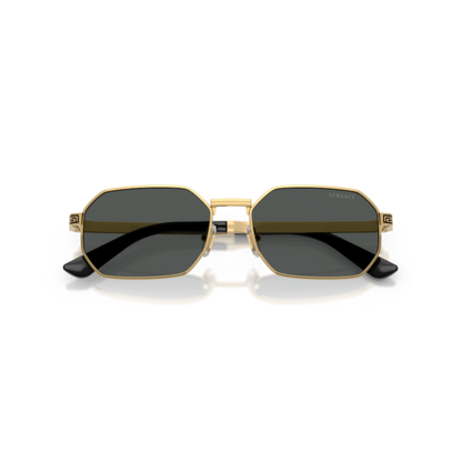 100287BlackGold Versace VE2297 rectangle sunglasses unisex
