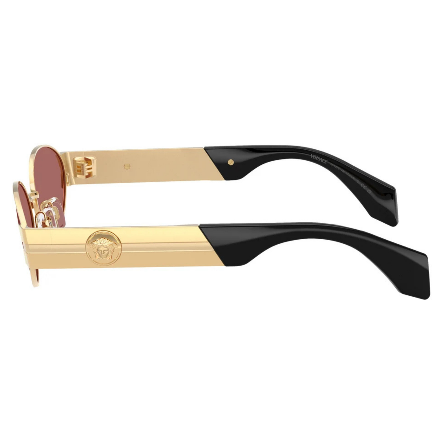 Versace VE2301 unisex metal oval full-rim sunglasses three-quarter angle