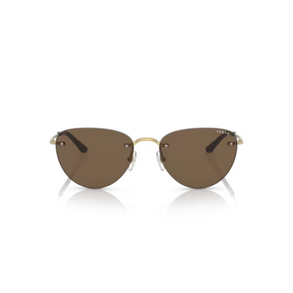 Vogue VO4205S Gold/80-73 with Brown Lenses square sunglasses with lightweight full-rim frame and elegant everyday styling for women.
