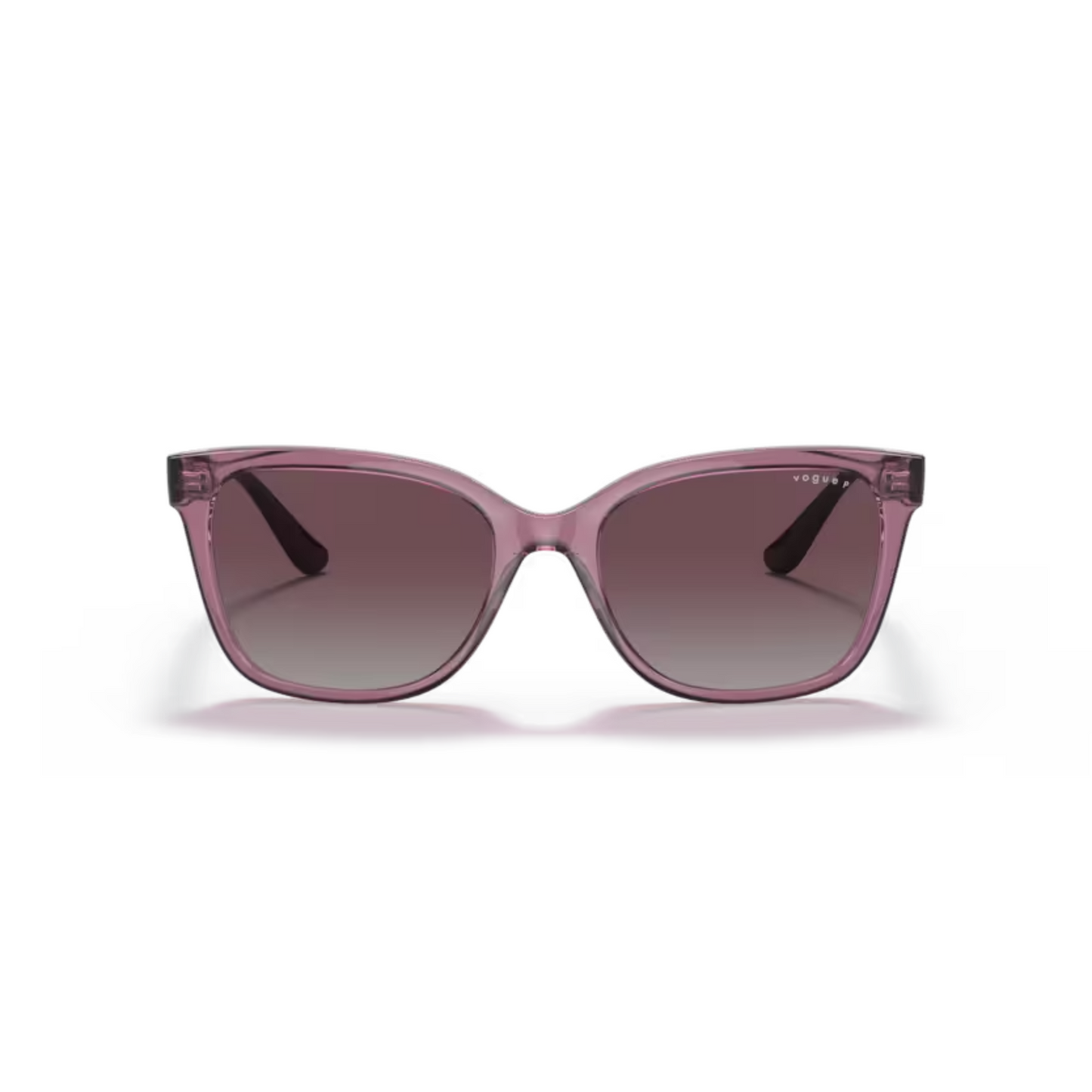 Vogue VO5426S Transparent Purple/276162 polarized square sunglasses with lightweight full-rim nylon and propionate frame and modern everyday styling.