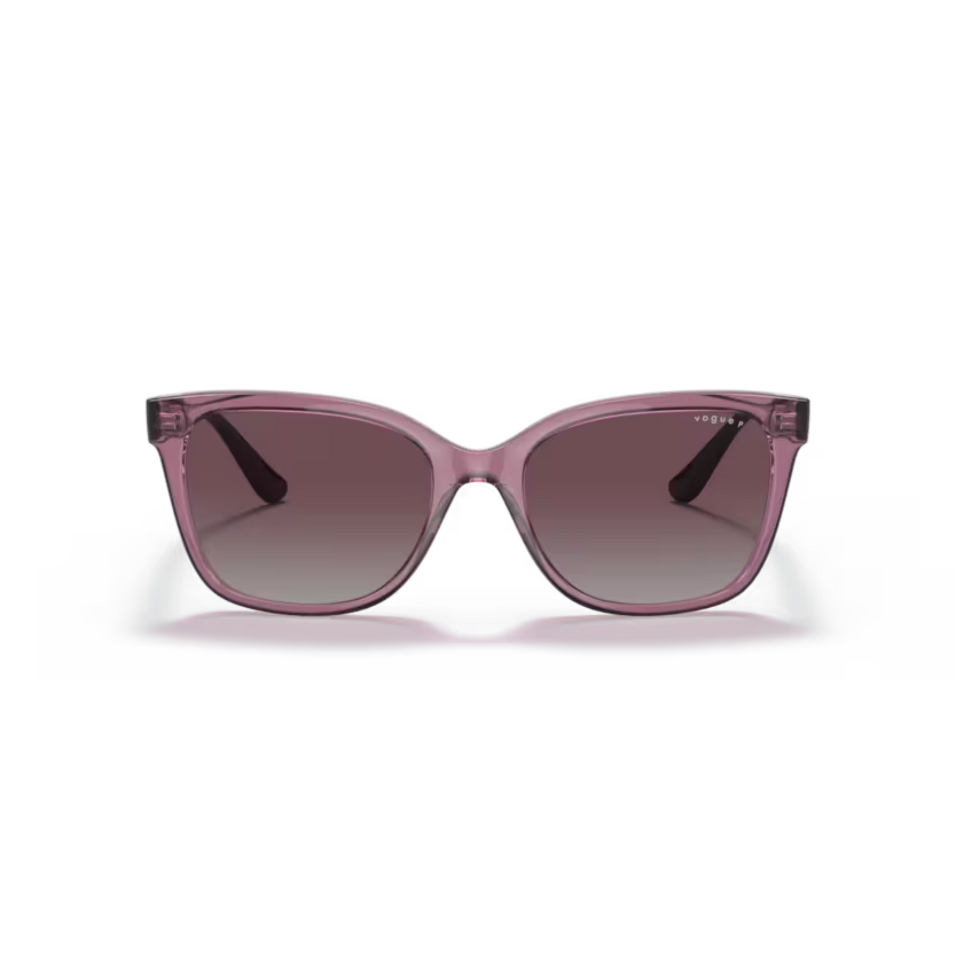 Vogue VO5426S Transparent Purple/276162 polarized square sunglasses with lightweight full-rim nylon and propionate frame and modern everyday styling.