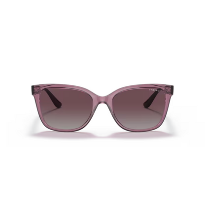 Vogue VO5426S Transparent Purple/276162 polarized square sunglasses with lightweight full-rim nylon and propionate frame and modern everyday styling.
