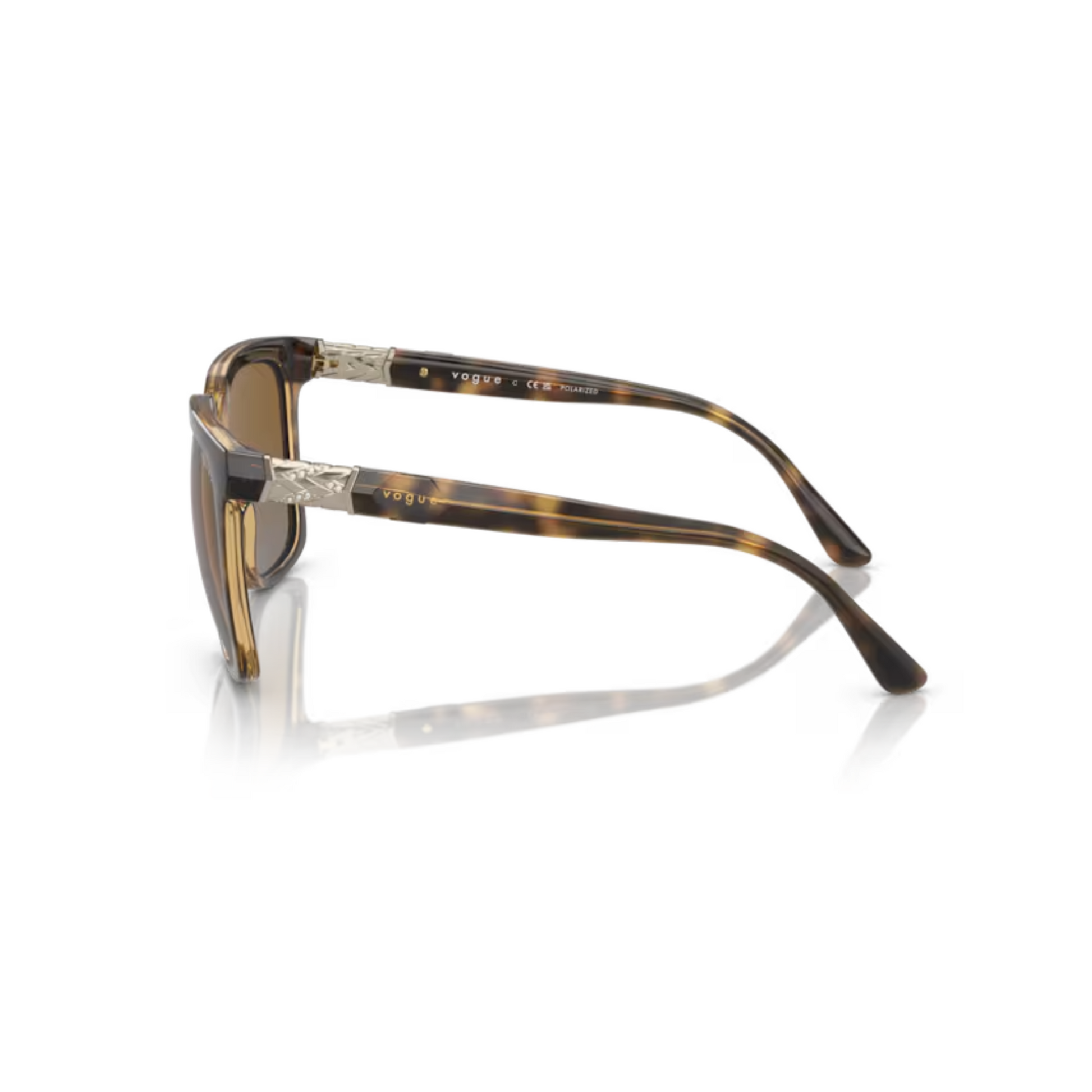 Vogue VO5476 Dark Havana/W656T5 polarized square sunglasses with lightweight full-rim frame and modern everyday styling.