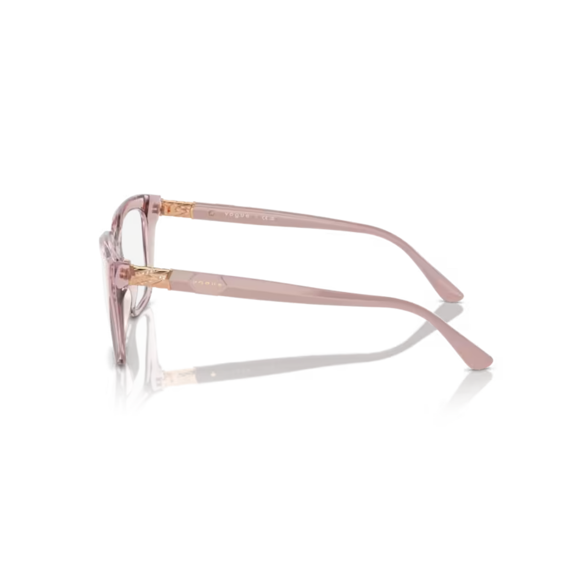 Vogue VO5477B Transparent Pink/2942 cat-eye eyeglasses with lightweight full-rim frame and feminine everyday styling.