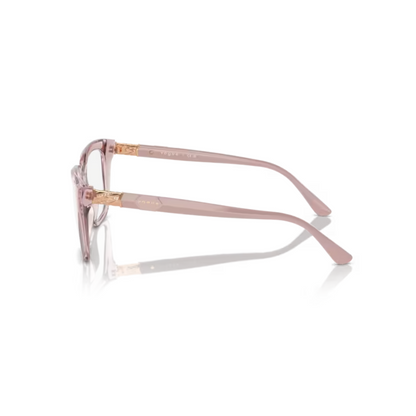 Vogue VO5477B Transparent Pink/2942 cat-eye eyeglasses with lightweight full-rim frame and feminine everyday styling.
