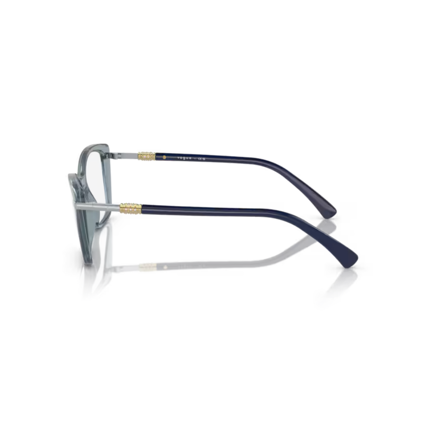 Vogue VO5487B TransparentBlueAzure/2966 square eyeglasses with lightweight full-rim frame and elegant everyday styling for women.