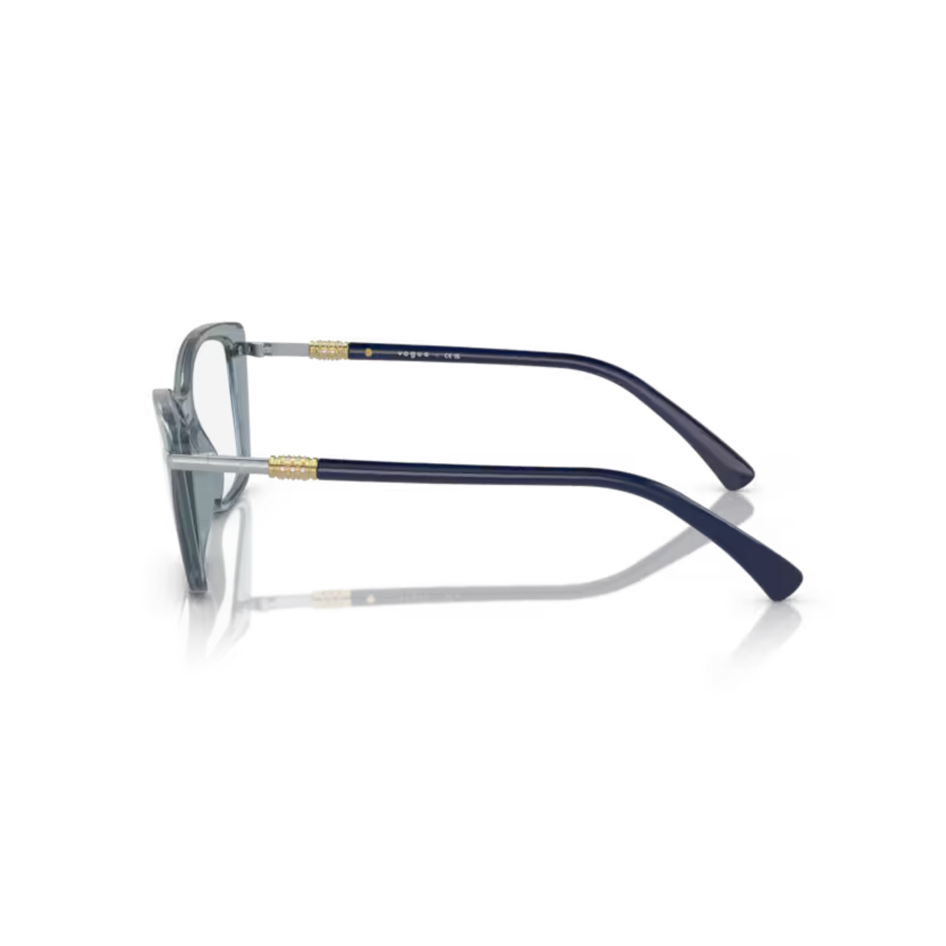Vogue VO5487B TransparentBlueAzure/2966 square eyeglasses with lightweight full-rim frame and elegant everyday styling for women.