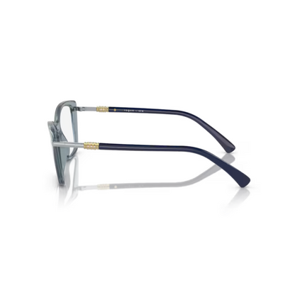 Vogue VO5487B TransparentBlueAzure/2966 square eyeglasses with lightweight full-rim frame and elegant everyday styling for women.
