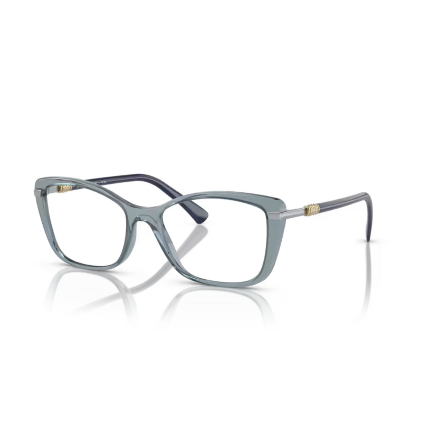 Vogue VO5487B TransparentBlueAzure/2966 square eyeglasses with lightweight full-rim frame and elegant everyday styling for women.