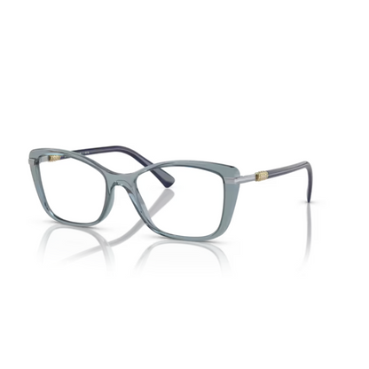 Vogue VO5487B TransparentBlueAzure/2966 square eyeglasses with lightweight full-rim frame and elegant everyday styling for women.