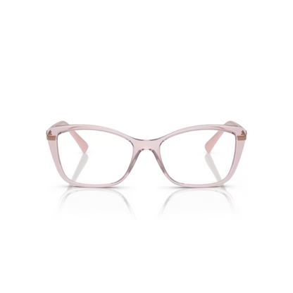  Vogue VO5487B Transparent Pink/2942 square eyeglasses with lightweight full-rim frame and elegant everyday styling for women.