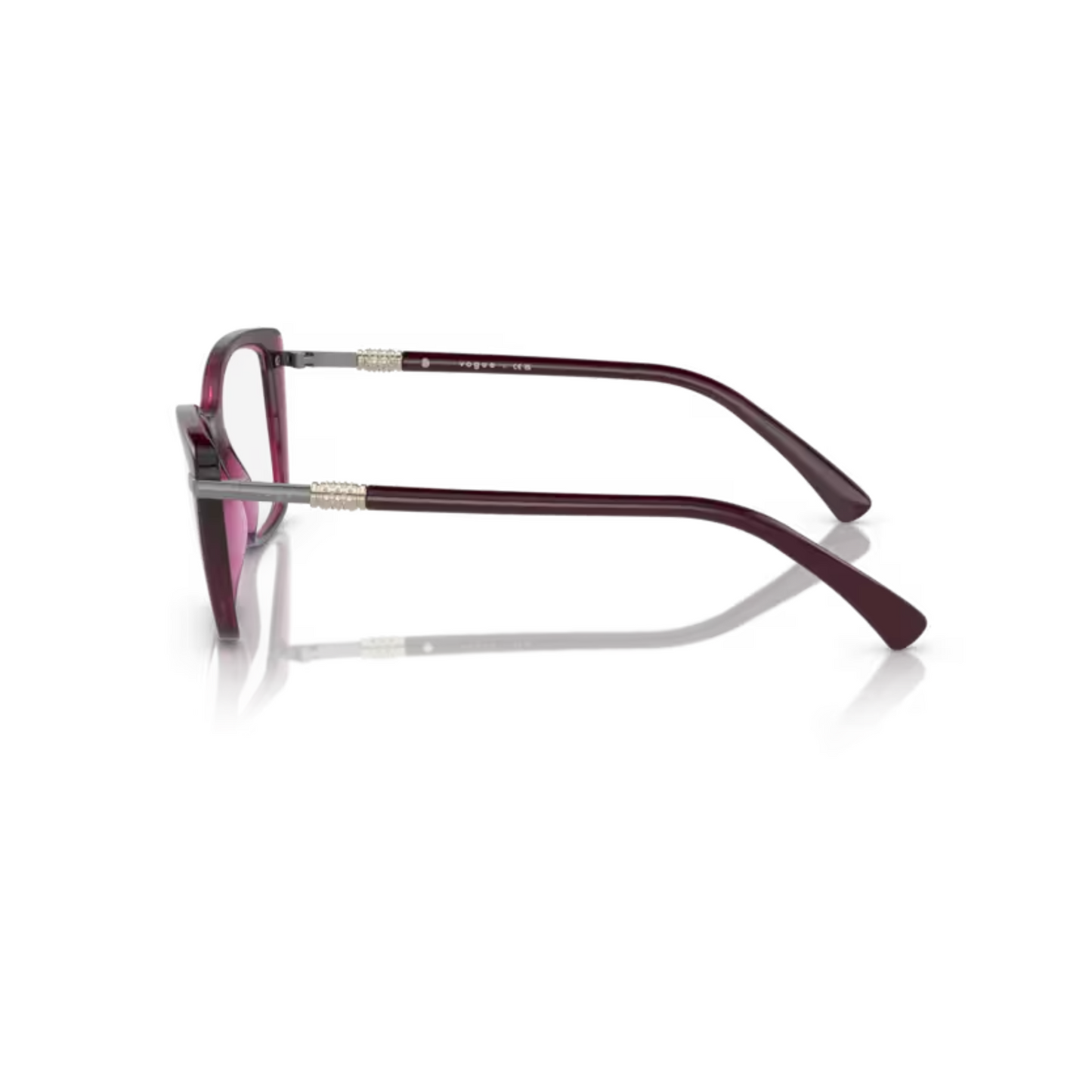Vogue VO5487B Transparent Cherry/2989 square eyeglasses with lightweight full-rim frame and elegant everyday styling for women.