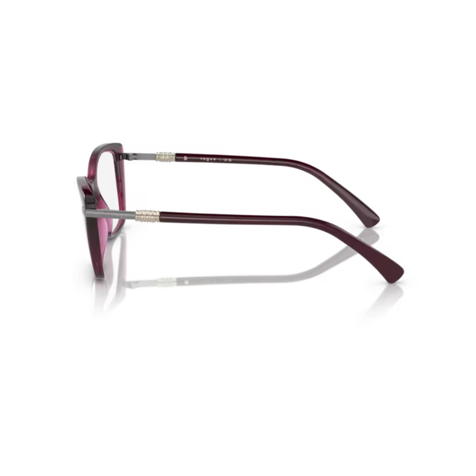 Vogue VO5487B Transparent Cherry/2989 square eyeglasses with lightweight full-rim frame and elegant everyday styling for women.