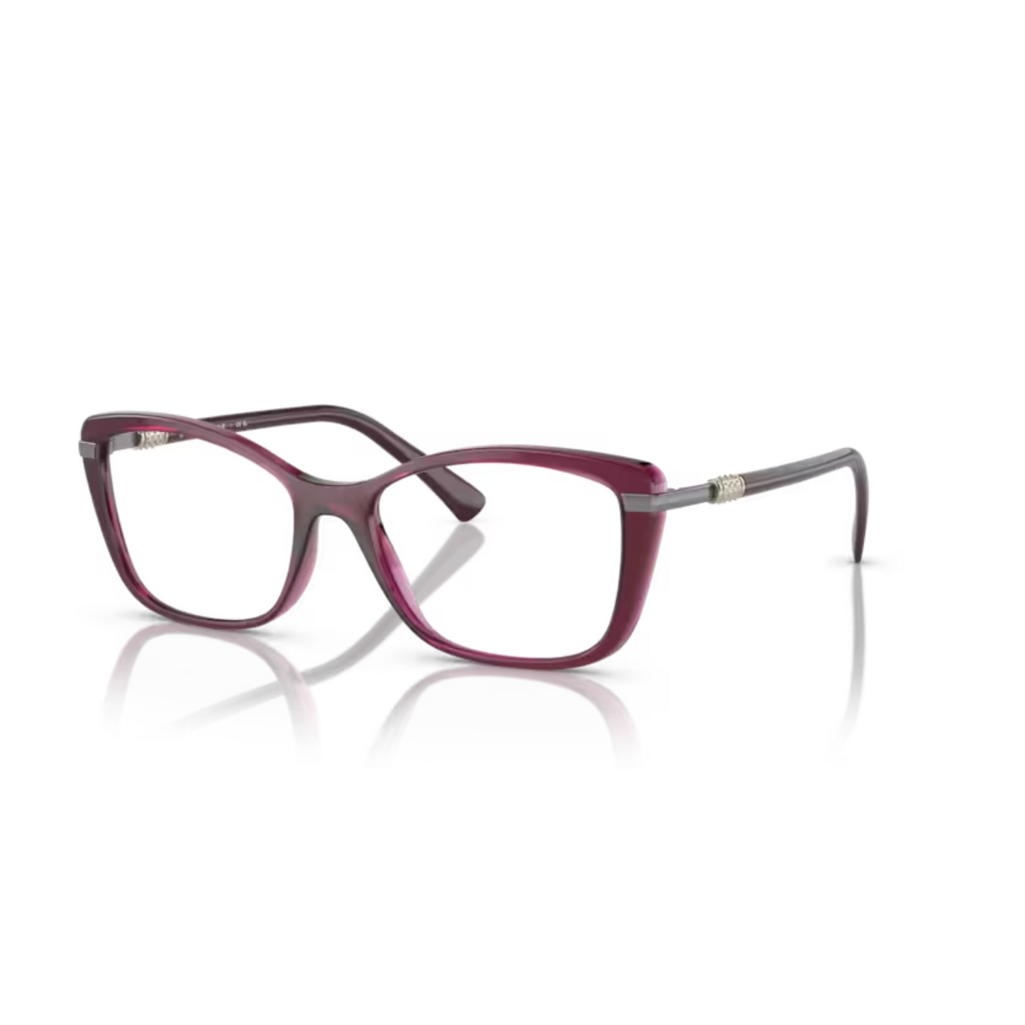 Vogue VO5487B Transparent Cherry/2989 square eyeglasses with lightweight full-rim frame and elegant everyday styling for women.