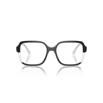 Vogue VO5555 Black-Transparent Glitter/3138 modern square eyeglasses with lightweight full-rim frame and elegant everyday styling for women.