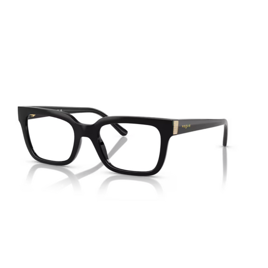 Vogue VO5611B Black/W44 elegant square eyeglasses with lightweight full-rim nylon frame and modern feminine styling.